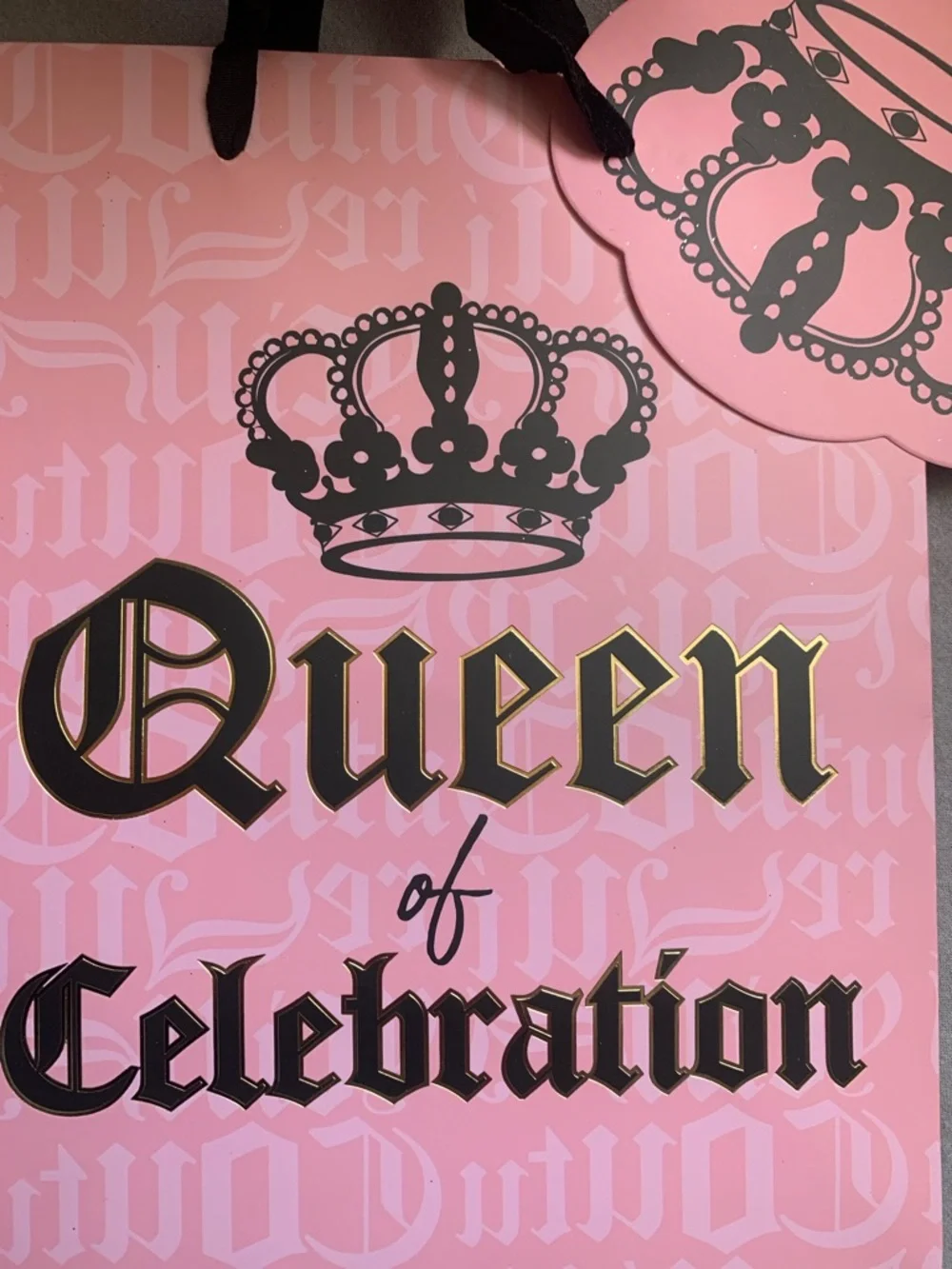 🆕- Juicy Couture Hot Pink, Black & Light Pink Crown Gift Bags